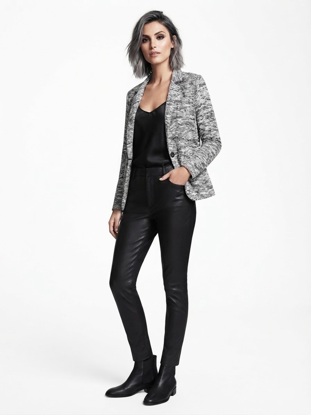 Loft Marled Knit Sweater Blazer S r